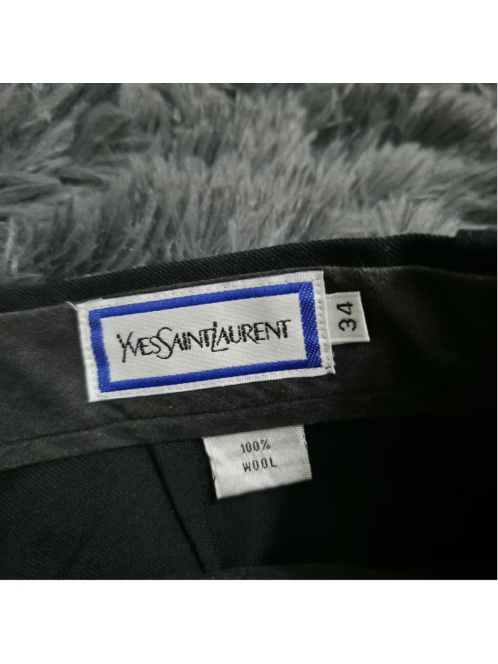 YSL Yves Saint Laurent Dress Pants Slacks Mens 34×26 Gray Wool